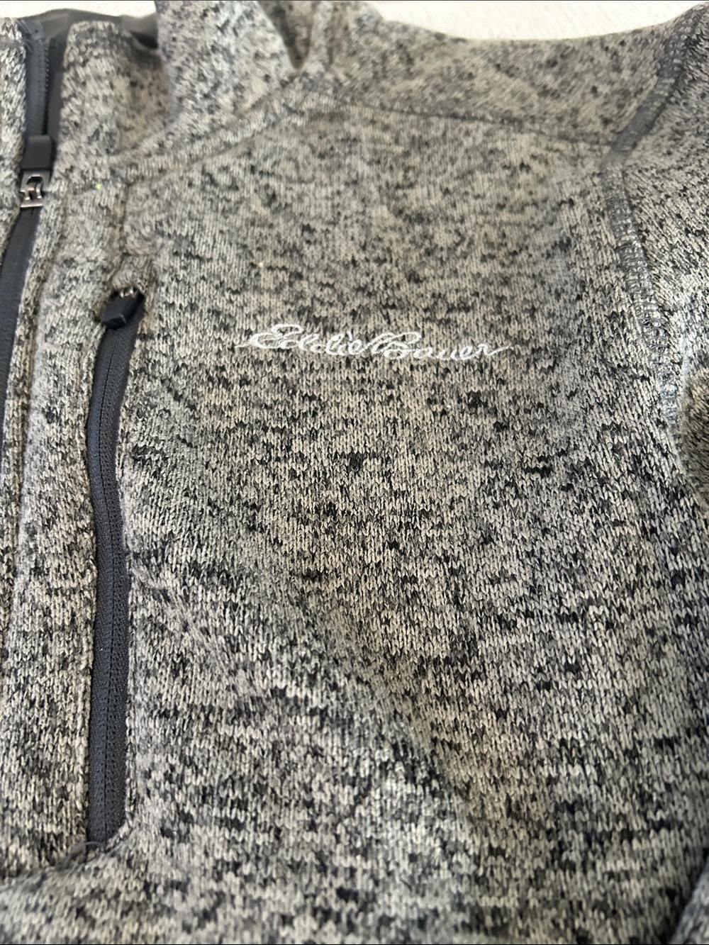 EDDIE BAUER Mens Convector 1/2 Zip Sweater Charcoal Heather- Medium, NEW - Picture 4 of 9